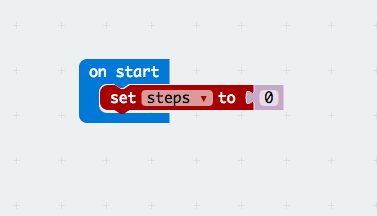 Set steps variable to zero